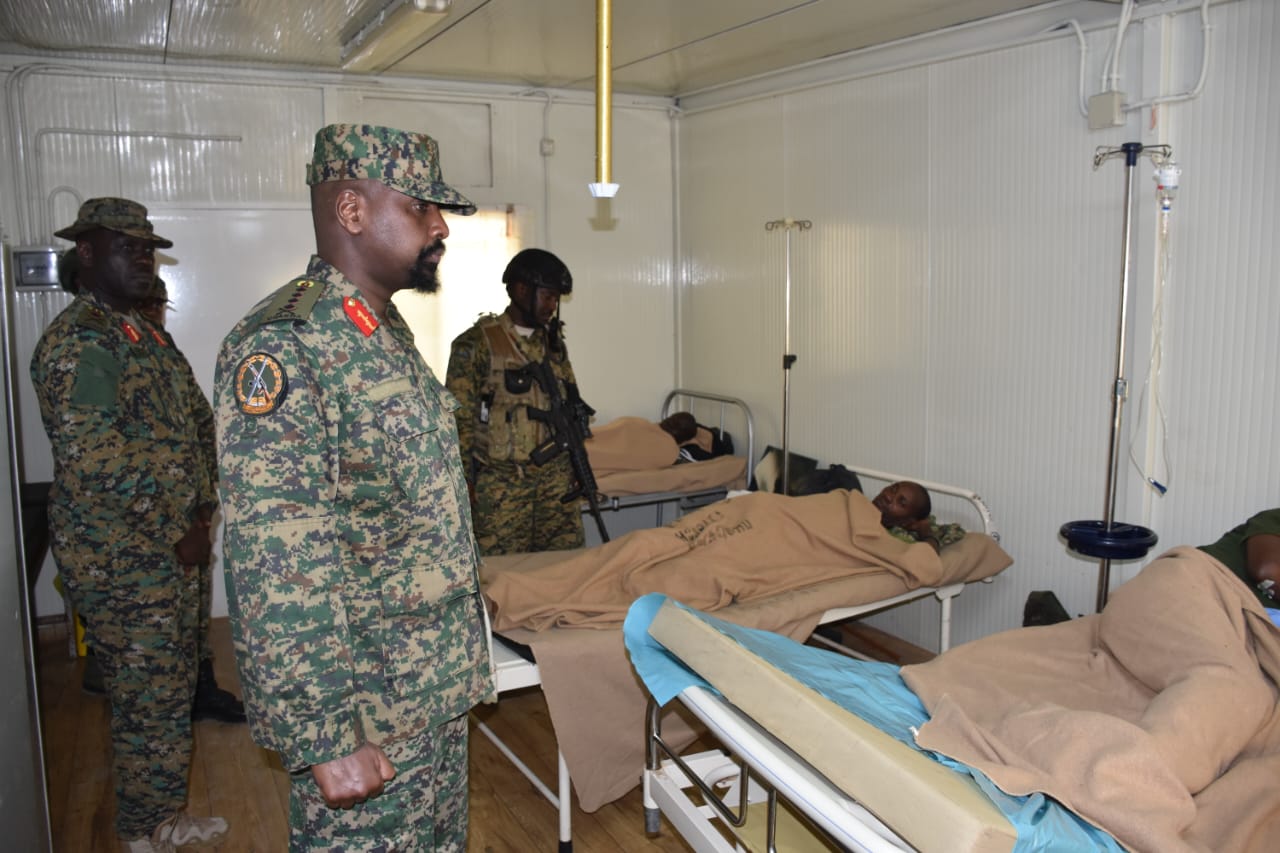 Gen Muhoozi Commiserates with UPDF Peace Keepers in Somalia