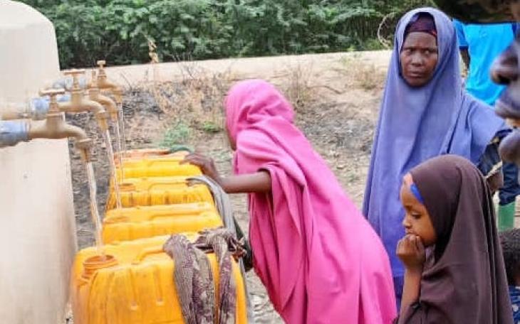 locals in Janaale town opened taps and received safe and clean water from the well-built water points