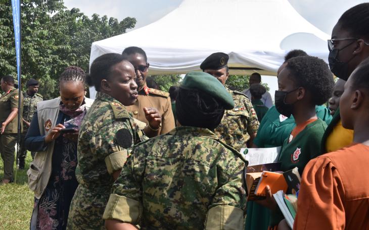 UPDF personnel share their work experience with Gayaza High School students